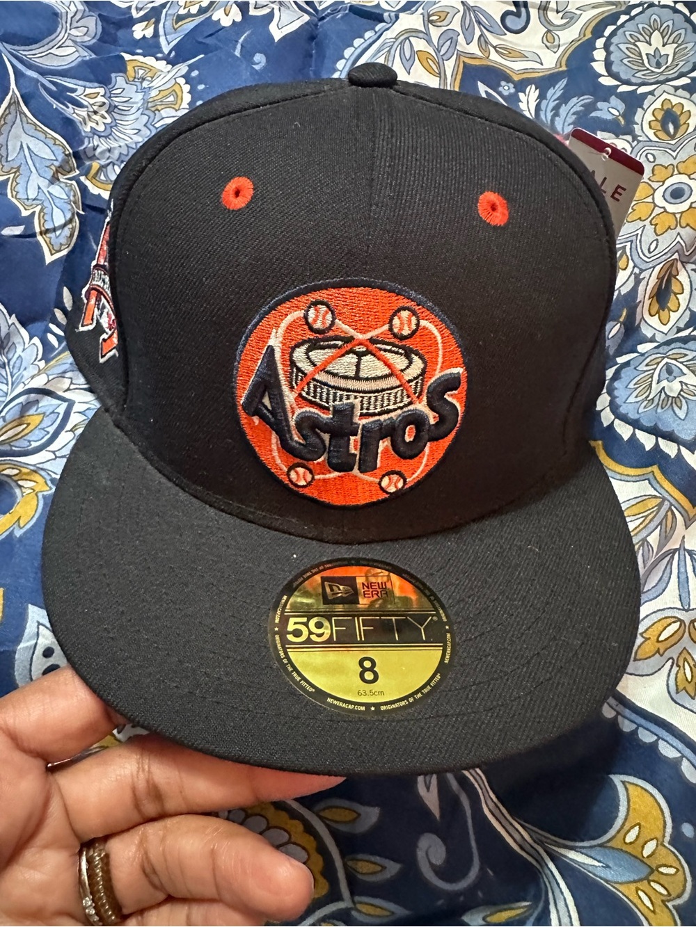 New Era Black and Orange Astros Fitted Hat - Picture 2 of 7